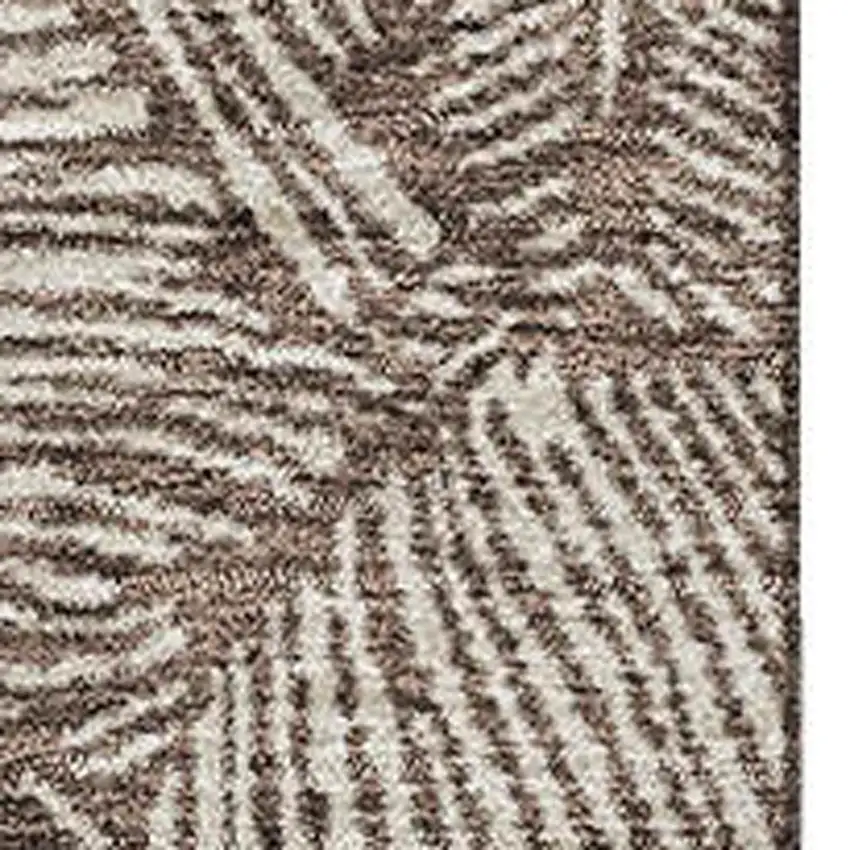 Brown And Beige Floral Washable Area Rug With UV Protection Photo 3