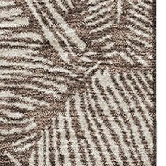 Brown And Beige Floral Washable Area Rug With UV Protection Photo 3