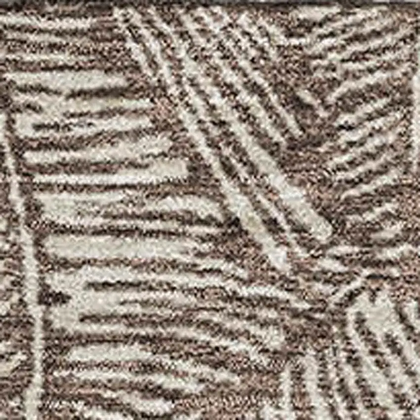 Brown And Beige Floral Washable Area Rug With UV Protection Photo 3