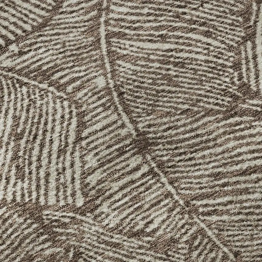 Brown And Beige Floral Washable Area Rug With UV Protection Photo 9