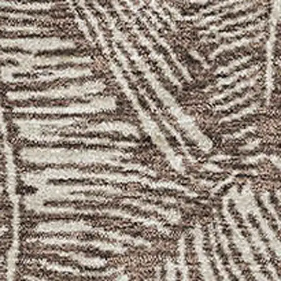 Brown And Beige Floral Washable Area Rug With UV Protection Photo 3