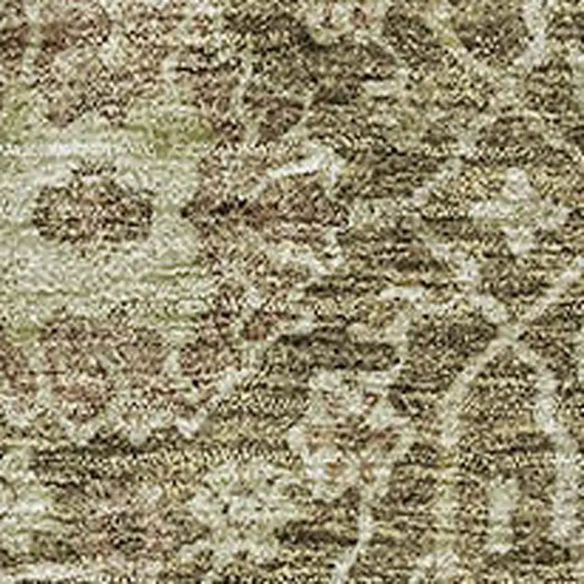 Brown And Beige Floral Washable Area Rug With UV Protection Photo 2