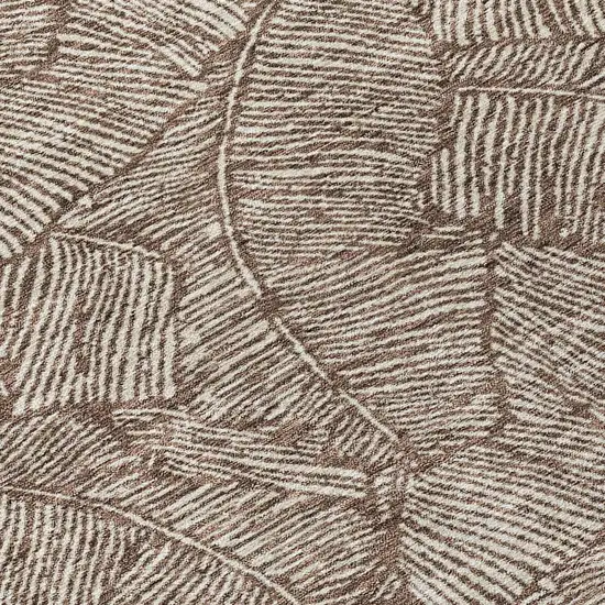 Brown And Beige Floral Washable Indoor Outdoor Area Rug Photo 6