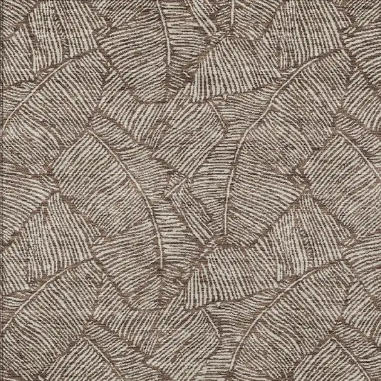 Brown And Beige Floral Washable Indoor Outdoor Area Rug Photo 7