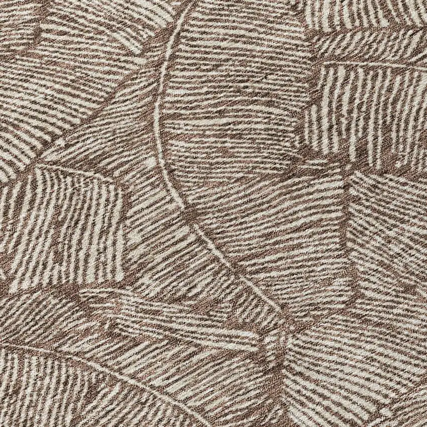 Brown And Beige Floral Washable Indoor Outdoor Area Rug Photo 6