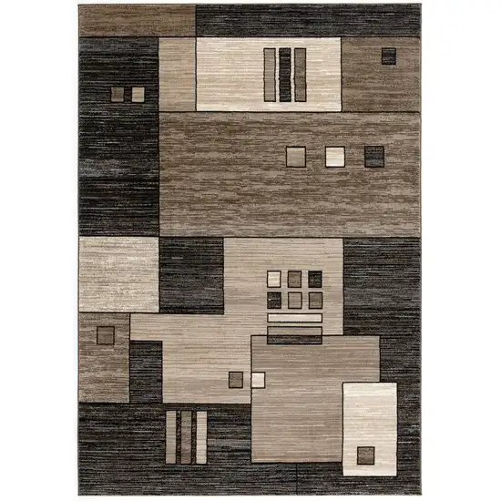 Brown And Beige Geometric Area Rug Photo 2