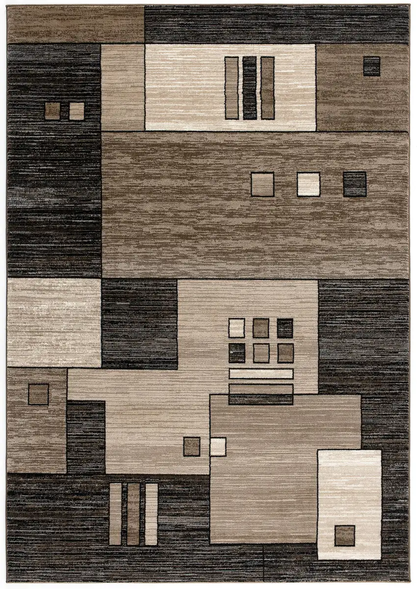 Brown And Beige Geometric Area Rug Photo 2