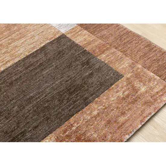 Brown And Beige Geometric Area Rug Photo 9