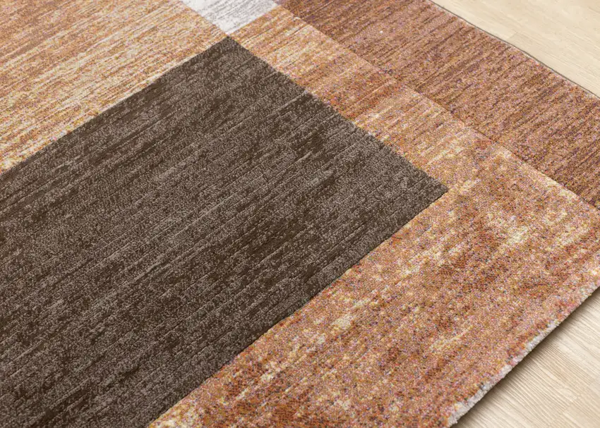 Brown And Beige Geometric Area Rug Photo 9