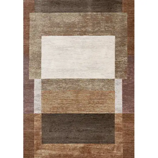 Brown And Beige Geometric Area Rug Photo 2