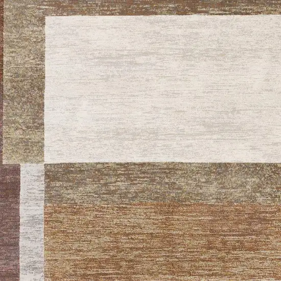 Brown And Beige Geometric Area Rug Photo 5