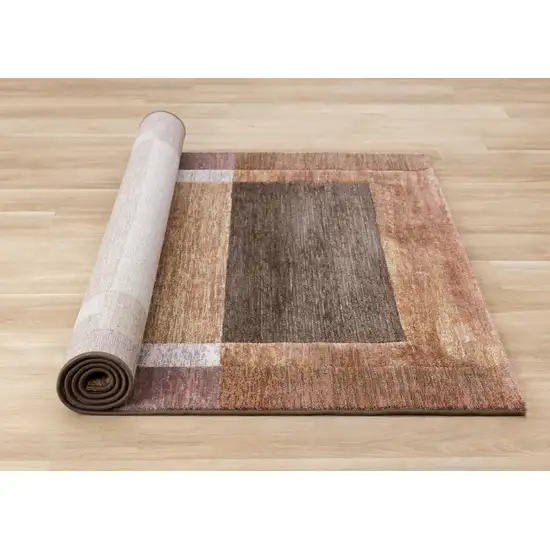Brown And Beige Geometric Area Rug Photo 9