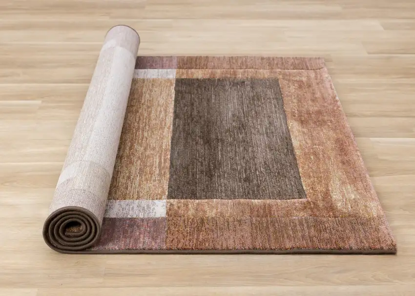 Brown And Beige Geometric Area Rug Photo 9