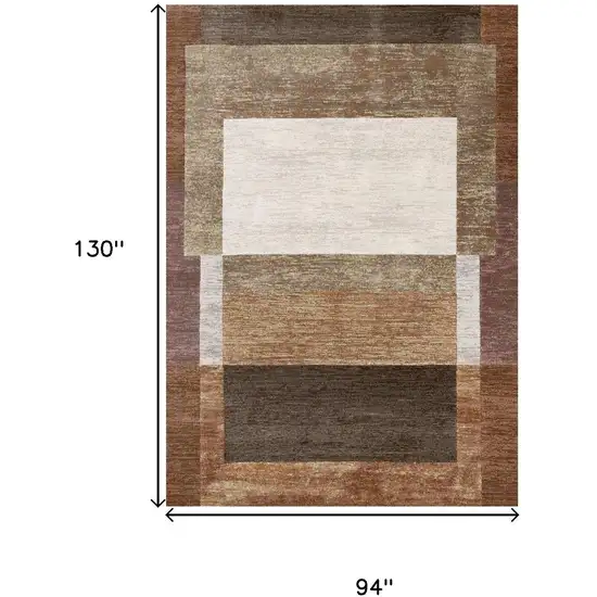 Brown And Beige Geometric Area Rug Photo 3