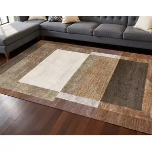 Photo of Brown And Beige Geometric Area Rug