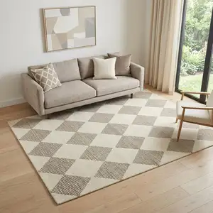 Photo of Brown And Beige Geometric Area Rug