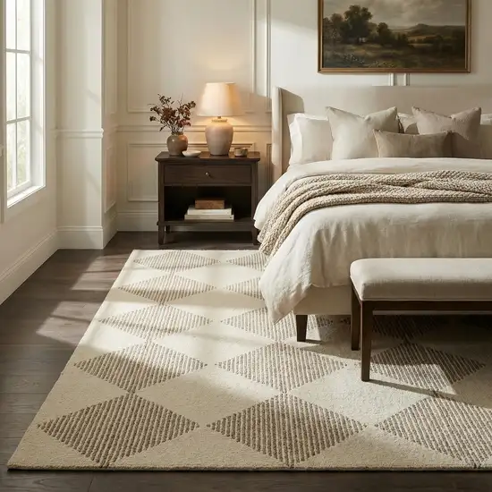 Brown And Beige Geometric Area Rug Photo 8