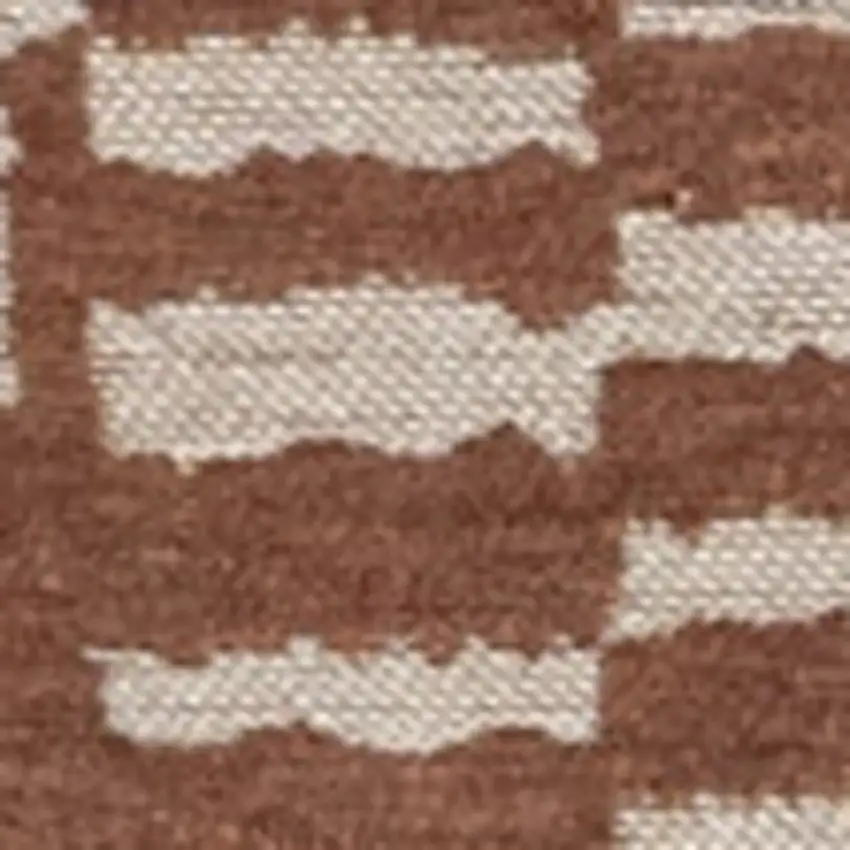 Brown And Beige Geometric Berber Washable Area Rug With UV Protection Photo 6