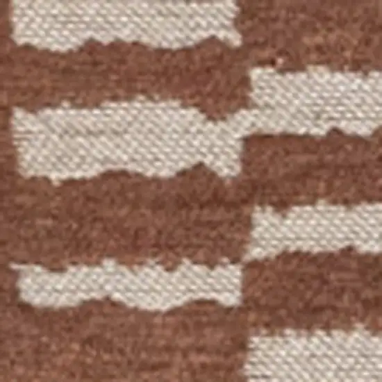 Brown And Beige Geometric Berber Washable Area Rug With UV Protection Photo 5