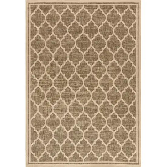Brown And Beige Geometric Indoor Outdoor Area Rug Photo 3
