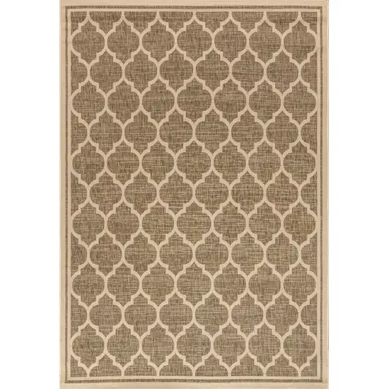 Brown And Beige Geometric Indoor Outdoor Area Rug Photo 1