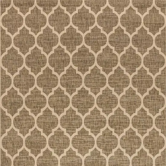 Brown And Beige Geometric Indoor Outdoor Area Rug Photo 3