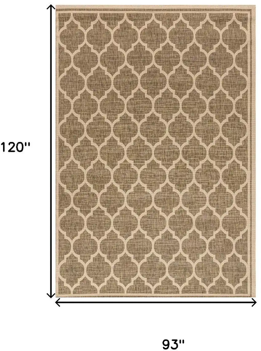 Brown And Beige Geometric Indoor Outdoor Area Rug Photo 5