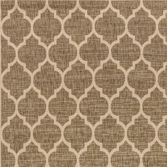Brown And Beige Geometric Indoor Outdoor Area Rug Photo 2