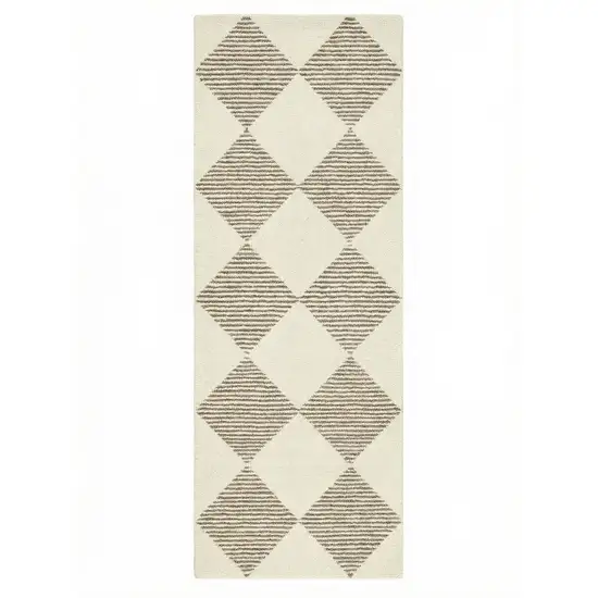 Brown And Beige Geometric Runner Rug Photo 2
