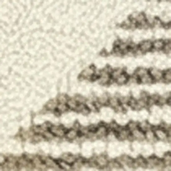 Brown And Beige Geometric Runner Rug Photo 3