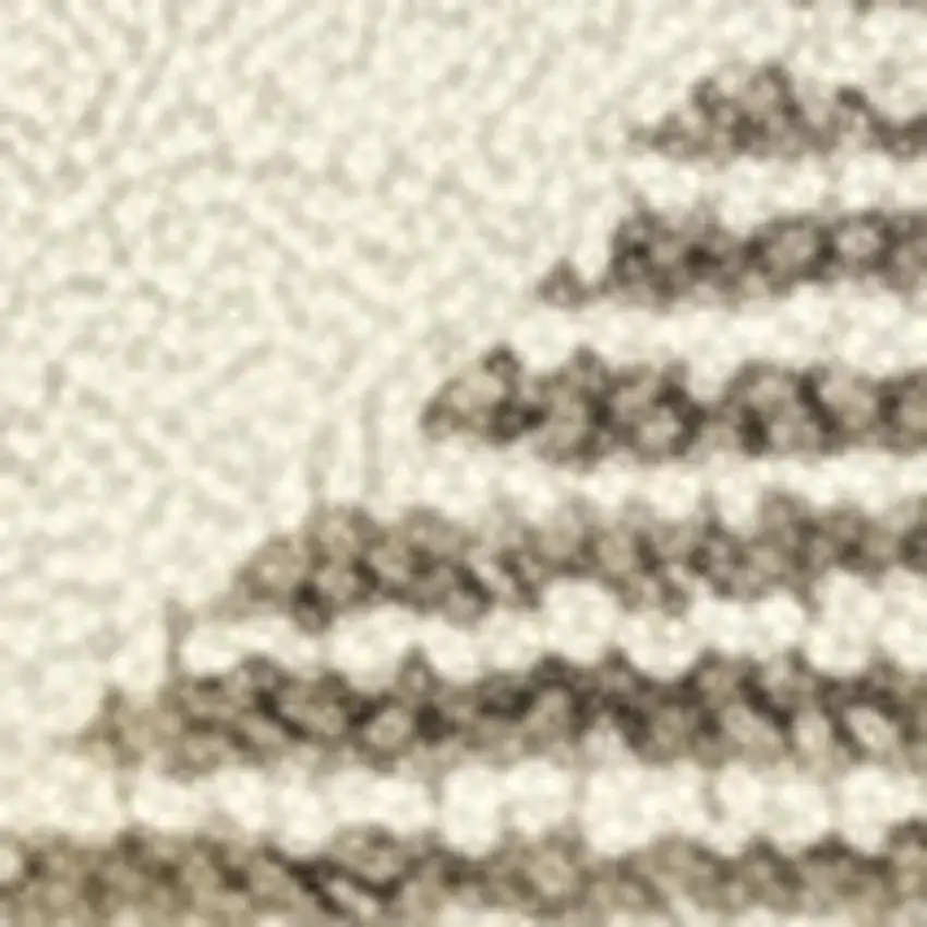 Brown And Beige Geometric Runner Rug Photo 3