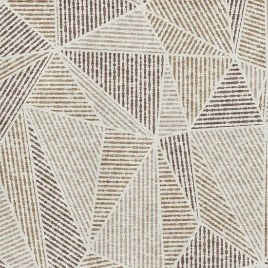 Brown And Beige Geometric Washable Area Rug With UV Protection Photo 3