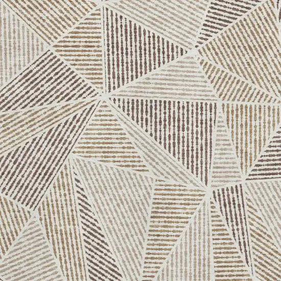 Brown And Beige Geometric Washable Area Rug With UV Protection Photo 3
