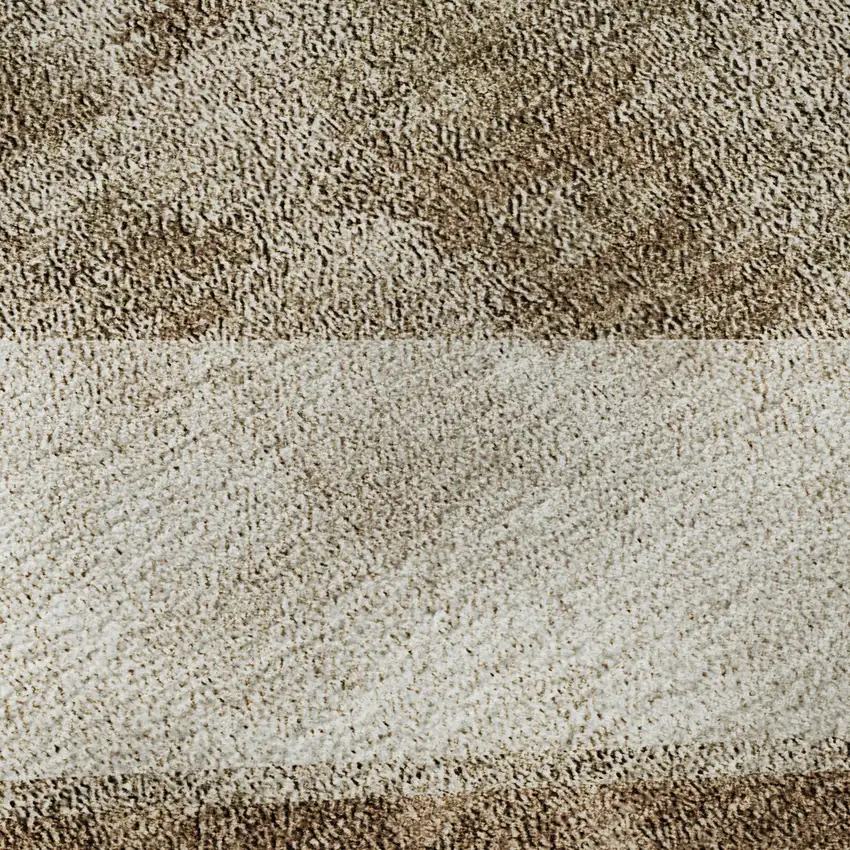 Brown And Beige Geometric Washable Area Rug With UV Protection Photo 7