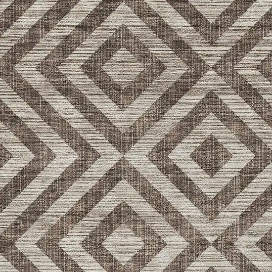 Brown And Beige Geometric Washable Area Rug With UV Protection Photo 3