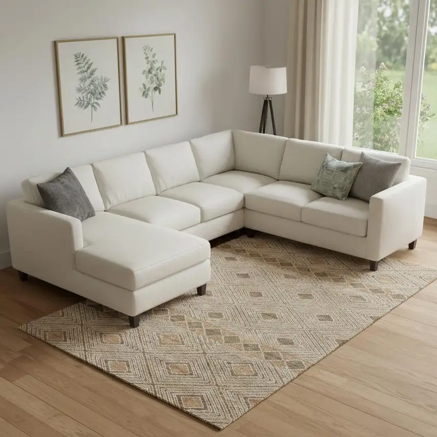 Brown And Beige Geometric Washable Area Rug With UV Protection Photo 1