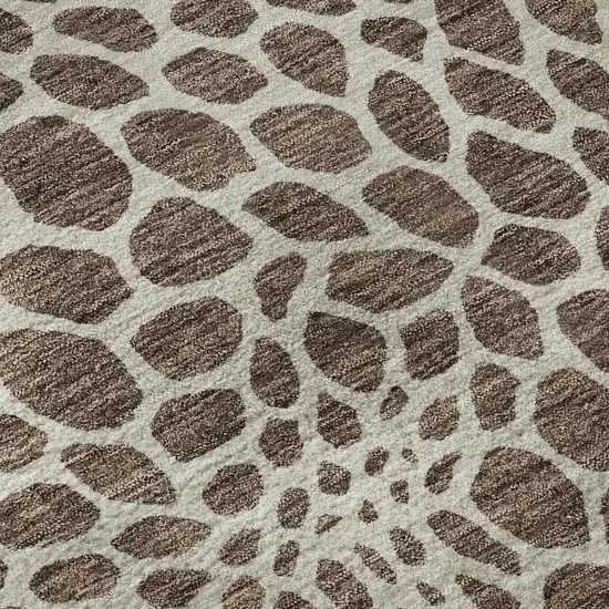 Brown And Beige Geometric Washable Area Rug With UV Protection Photo 8