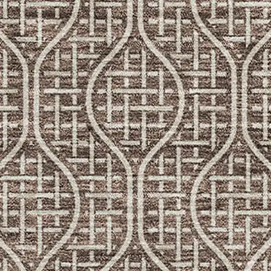 Brown And Beige Geometric Washable Area Rug With UV Protection Photo 2