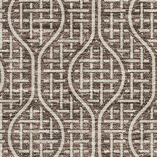 Brown And Beige Geometric Washable Area Rug With UV Protection Photo 2