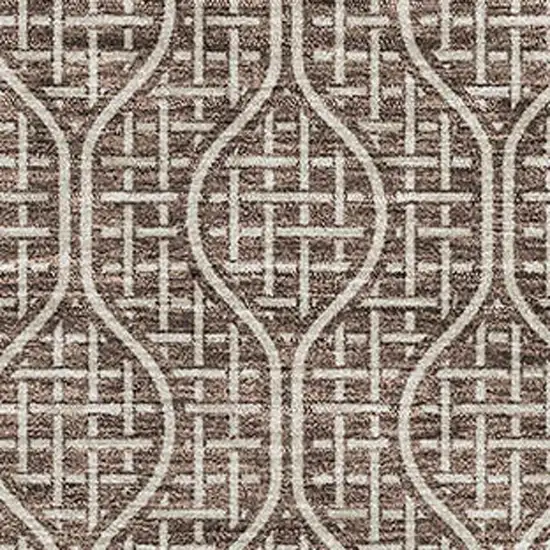 Brown And Beige Geometric Washable Area Rug With UV Protection Photo 2