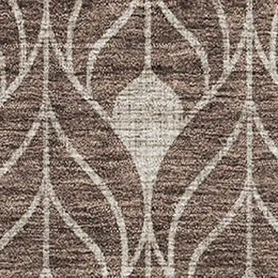 Brown And Beige Geometric Washable Area Rug With UV Protection Photo 2