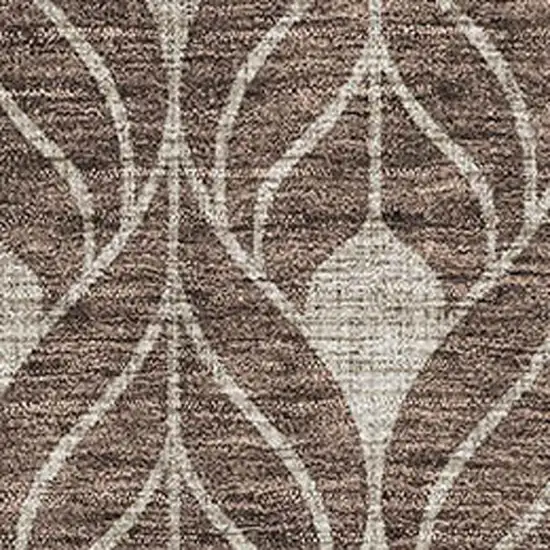 Brown And Beige Geometric Washable Area Rug With UV Protection Photo 2