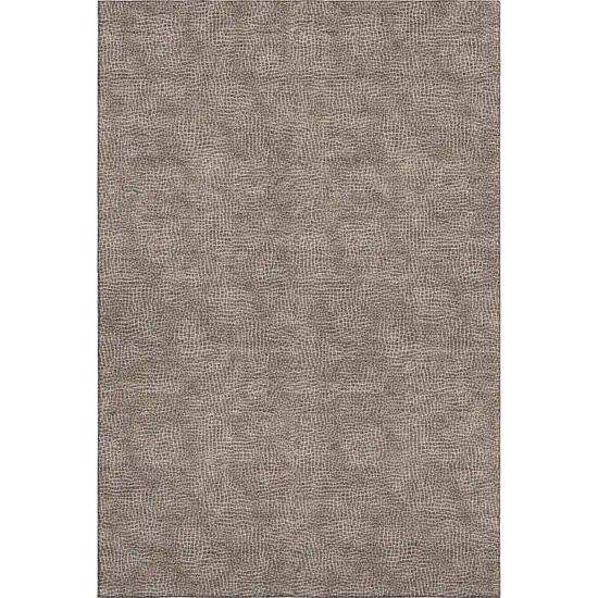 Brown And Beige Geometric Washable Area Rug With UV Protection Photo 5