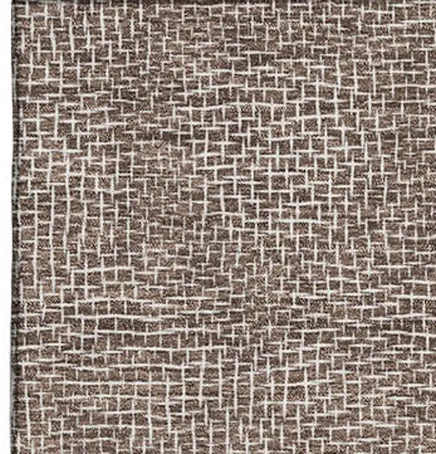 Brown And Beige Geometric Washable Area Rug With UV Protection Photo 4