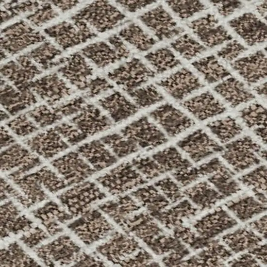 Brown And Beige Geometric Washable Area Rug With UV Protection Photo 2