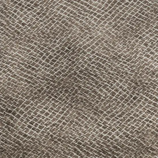 Brown And Beige Geometric Washable Area Rug With UV Protection Photo 3