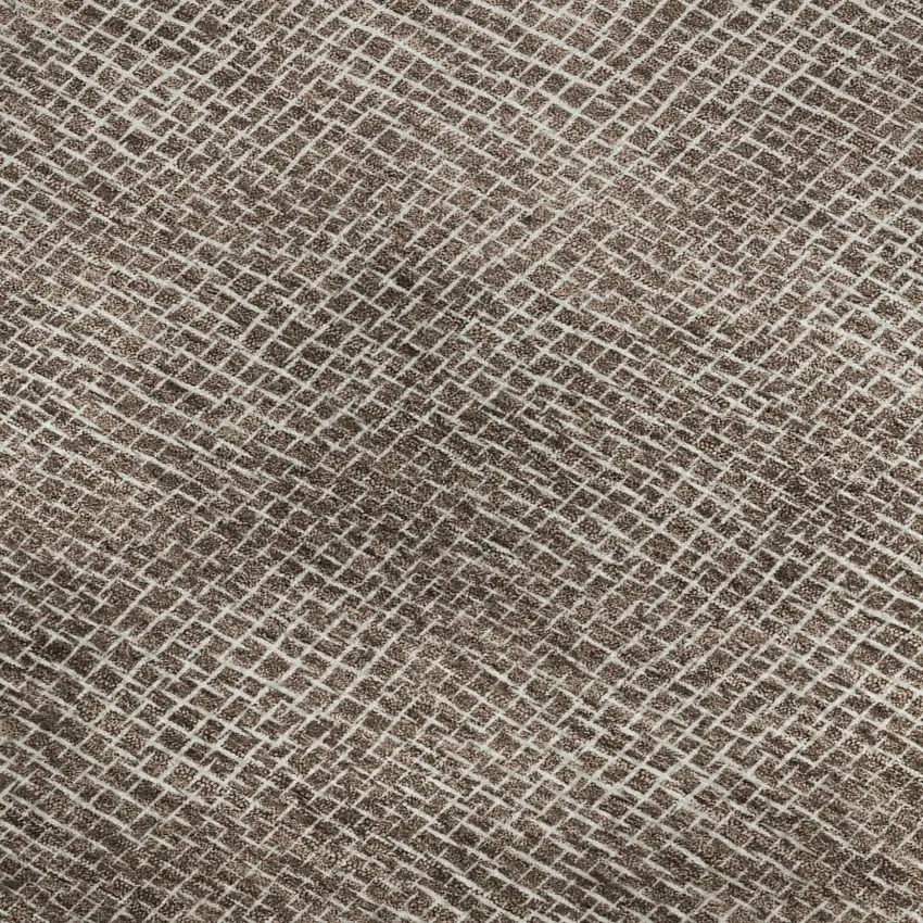 Brown And Beige Geometric Washable Area Rug With UV Protection Photo 3