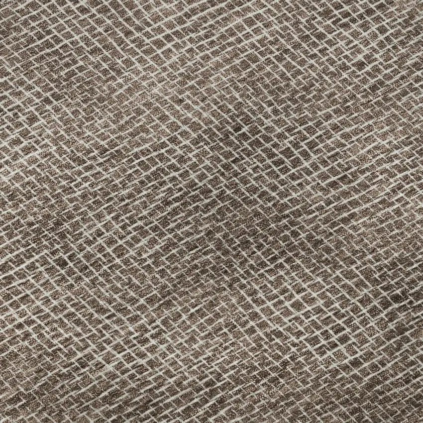 Brown And Beige Geometric Washable Area Rug With UV Protection Photo 1