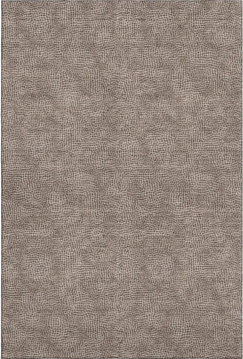 Brown And Beige Geometric Washable Area Rug With UV Protection Photo 6