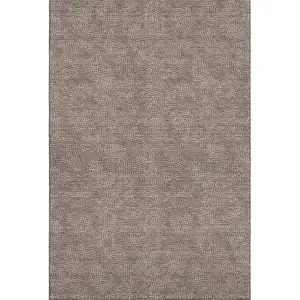 Photo of Brown And Beige Geometric Washable Area Rug With UV Protection